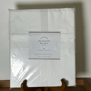 Pottery Barn Essentials Flat Sheet Full 300 Thread Count White 90" x 105" - Picture 1 of 5