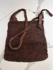 Chico’s Brown Braided Woven Shoulder Bag – 90s Boho Style - Picture 1 of 18