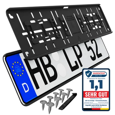 Kennzeichenhalter rahmenlos ohne sichtbare Befestigungpunkte 2 Stück - Bild 1 von 4