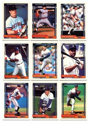 批量 (10) 件 1992 年 Topps 棒球卡 - 底特律老虎队 — 第 1/4 张图片