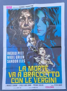 MANIFESTO poster 2F LA MORTE VA A BRACCETTO CON LE VERGINI HORROR 1971 R76 - Picture 1 of 5