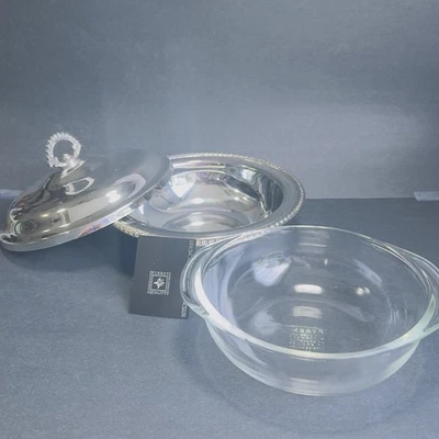 International Silver Company Silver Plated w PYREX Bowl inside Serving Oven To T - Image 1 of 4