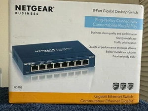 NETGEAR 8-Port Gigabit Ethernet Unmanaged Switch (GS108) New Unopened Box - Picture 1 of 7