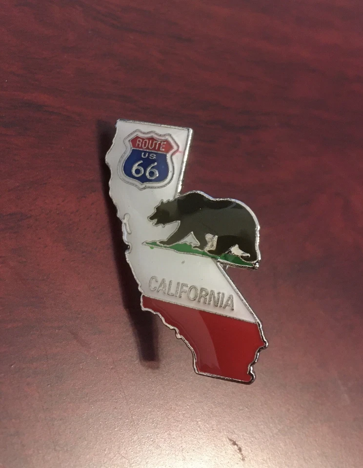 ROUTE 66 Route US 66 California State Metall/Emaille Ansteck Pin Button