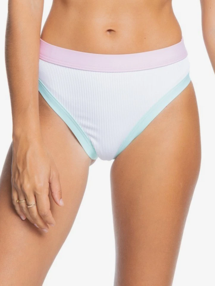 Women's Roxy Pastel Surf High Leg Bikini Bottoms Natural Size Large