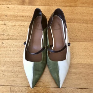 L’Autre Chose Suede/leather Tricolour Pointed Toe Ballet Flats, Size 40 - Picture 1 of 11