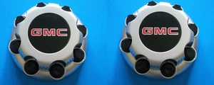 2 GMC Sierra 1500 HD 2500 3500 Savana Yukon Silver Center Hub Caps, 8 lugs wheel - Picture 1 of 5