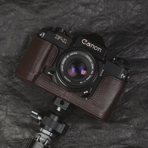Pour Canon F-1 étui en cuir véritable demi-appareil photo étui sac housse - Photo 1 sur 14