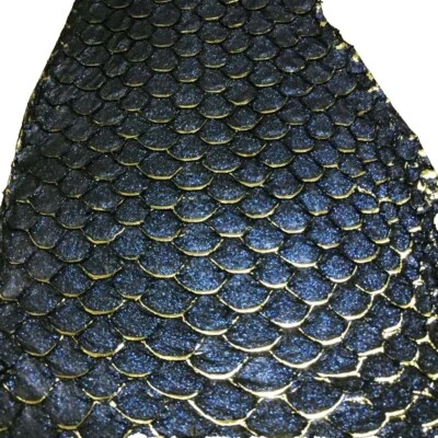 un lote de DOS pieles de cuero de pez real tilapia lentejuelas brillantes Foto 1 de 3