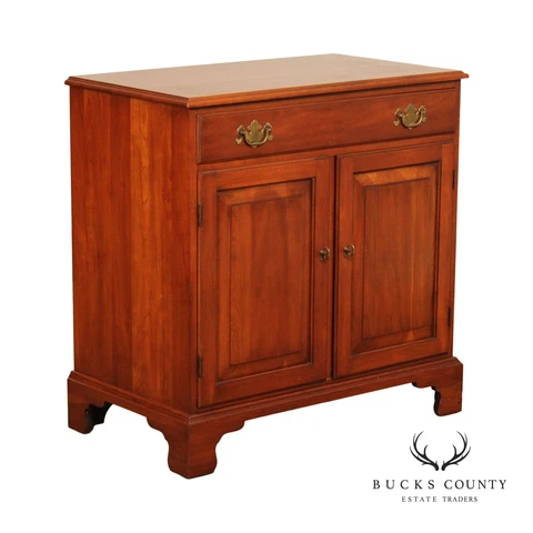 Henkel Harris Chippendale Style Cherry Two Door Server Cabinet Cover