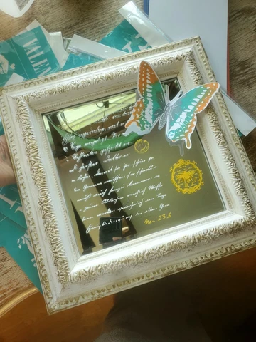 Decorative MIRROR WITH antique Frame Unique Hand Painted and Designed Cover