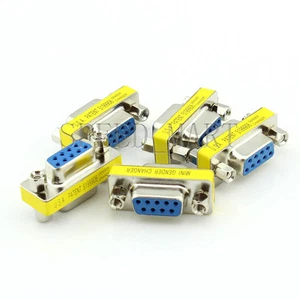 5 X 9 Pin RS232 DB9 Female to Female Serial Cable Gender Changer Coupler Adapter - Picture 1 of 4