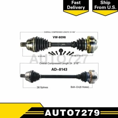 Junta de eje CV delantero izquierdo derecho TrakMotive 2X para Audi TT Quattro 2006 2005 Foto 1 de 3