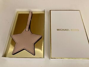 Michael Kors Boxed Ballet Pink Star Leather Monogram Charm 32H5GAXK2L - NEW
