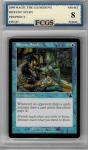 2000 MTG Prophecy Rhystic Study #45 Graded FCGS 8 NM-MT - Picture 1 of 2