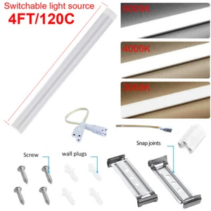 4FT LED Strip Lights Batten Tube Light Office Shop Garage Ceiling Lamp Daylights - Picture 1 of 16