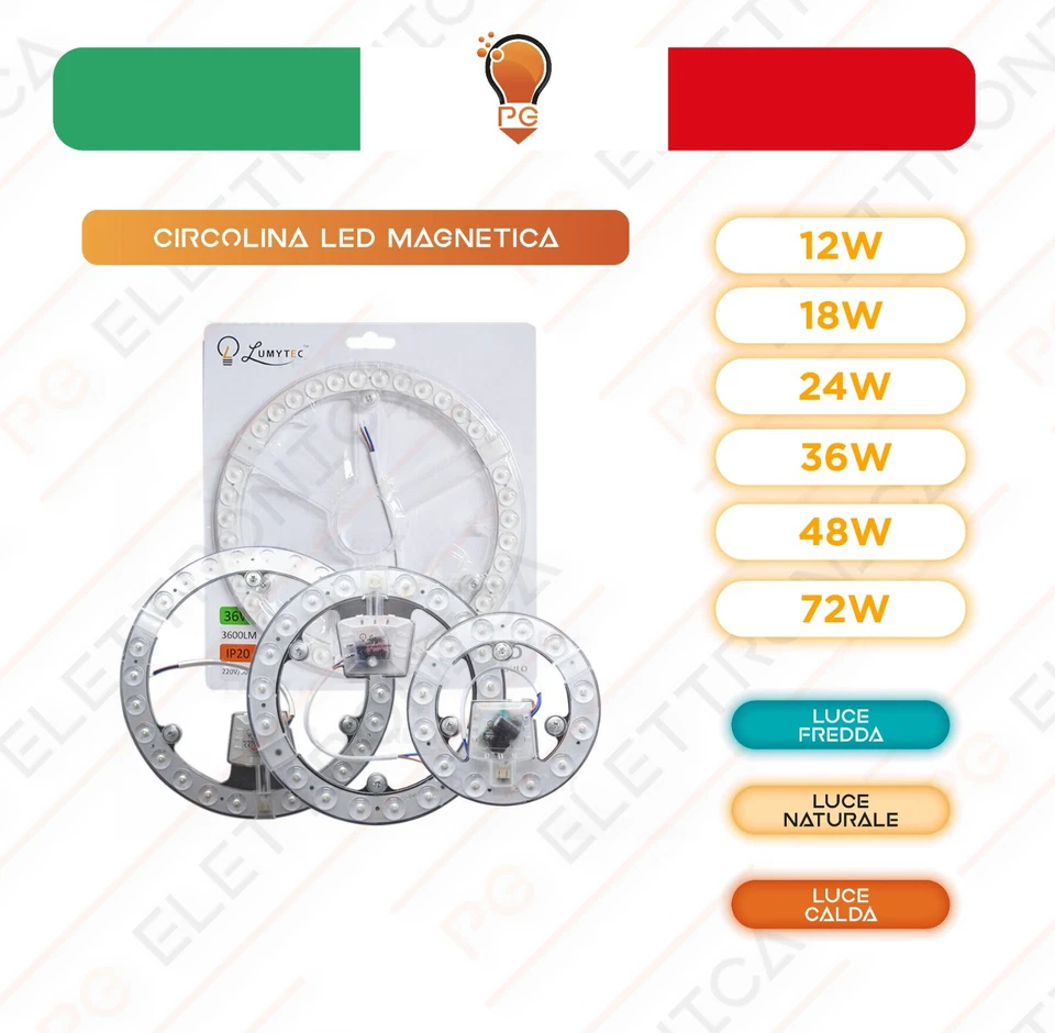 Circolina LED magnetica sostituisce il neon circolare luce 12 18 24 36 48 72W - Immagine 1 di 1