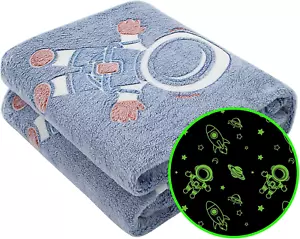 Glow in The Dark Blanket Stars Throw Blanket Birthday Gifts for Kids Soft Cozy S - Picture 1 of 6