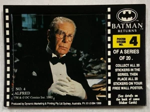 Dynamic 1992 Batman Returns #4/20 ALFRED Collector Trading Card Sticker - Picture 1 of 1