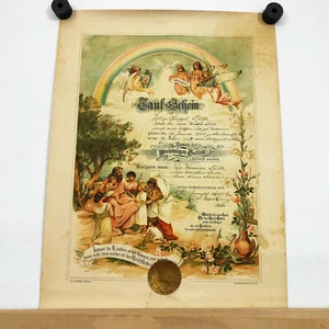 1907 Taufurkunde Deutsch New Braunfels Texas 15x20 cm Vintage Selten - Bild 1 von 9