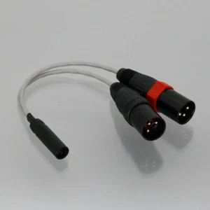 Mini XLR 5Pin TA5M to Dual Large XLR Male 3Pin 8” L-2B2AT Microphone Audio Cable - Picture 1 of 4