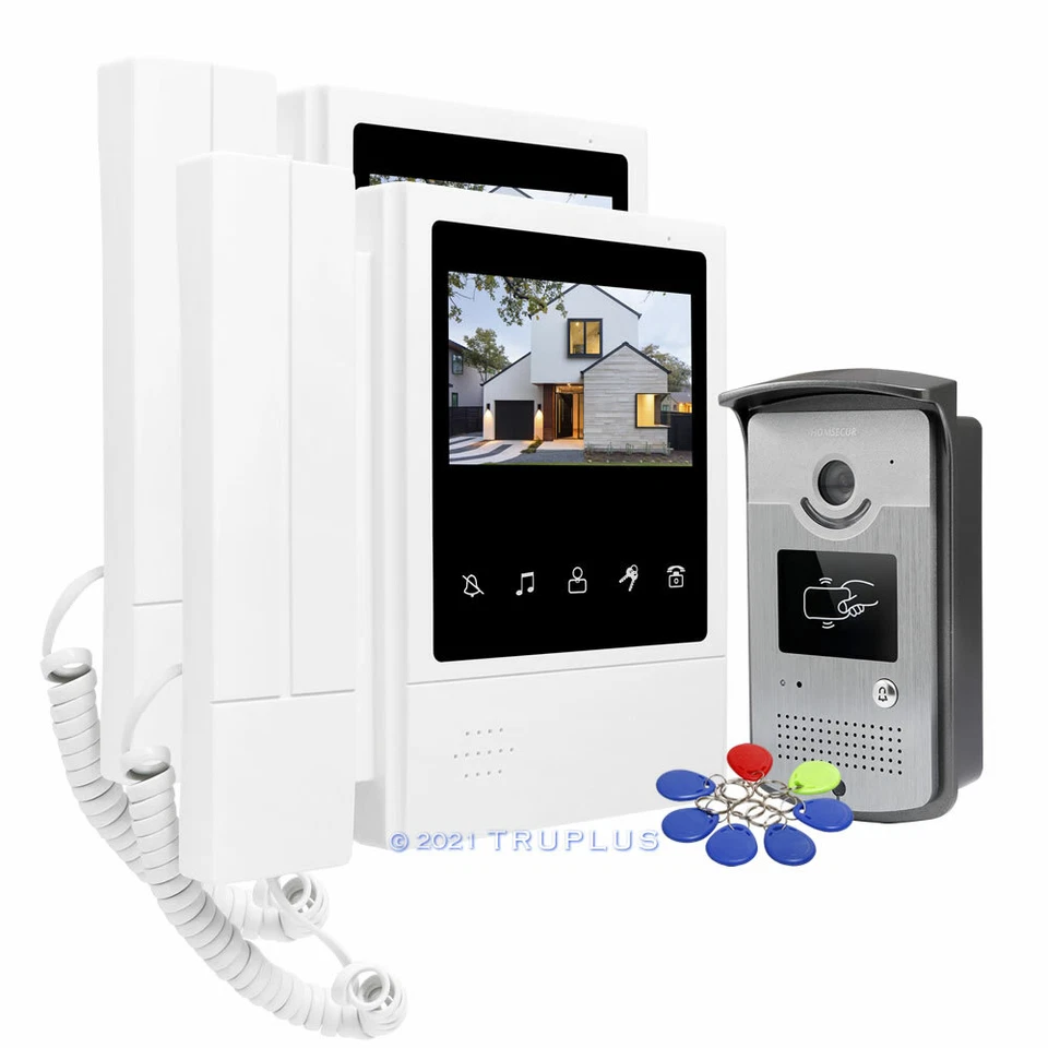 HOMSECUR 4.3'' Video Door Entry Intercom System with Multiple Headset Monitors  - Image 1 of 1