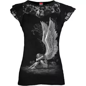 Spiral Direct Enslaved Angel Lace Layered Cap Sleeve Top - Picture 1 of 10