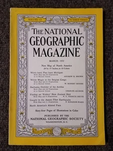 National Geographic magazine March 1952 No Map, Work Hard Play Hard Michigan - Imagen 1 de 2