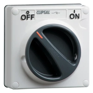 Clipsal 56 Series 1 Pole 15A Isolating Switch Less Enclosure Grey | 56SW115LE-GY - Picture 1 of 1