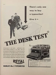 1937 vintage Royal typewriter Print Ad, The Desk Test - Picture 1 of 1