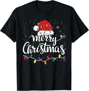 NEW! Merry Christmas Lights Red Santa Hat Xmas Family Best Gift T-Shirt S-3XL - Picture 1 of 1