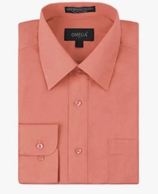 Camisa de vestir italiana Omega talla 16 color coral Foto 1 de 4
