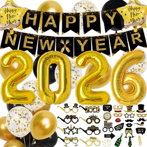 2026 Happy New Years Decorations Set New Years Eve Party Supplies 2026, Gold ... - Bild 1 von 8