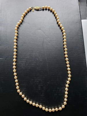 "Collar retorcido vintage Napier imitación perla tono dorado declaración años 80 firmado 29""" Foto 1 de 3