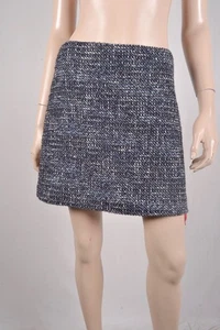 NWT $245 Theory Kerash Autumn Tweed Wool Mini Skirt in Blue Multi 6 - Picture 1 of 4