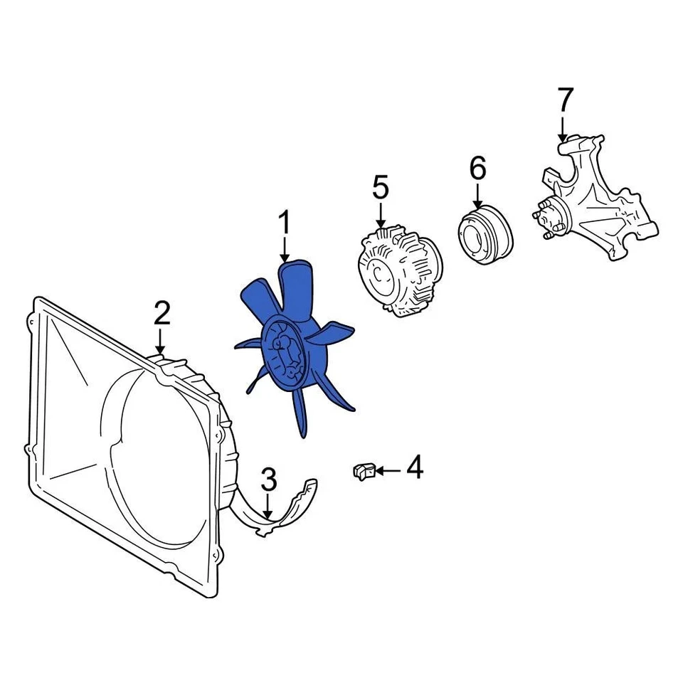For Toyota Tundra 2003-2004 Toyota 1636150080 Engine Cooling Fan Clutch Blade Foto 1 de 3
