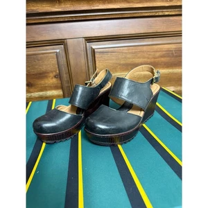 BOC Born Alyson Wedge Clog Mary Janes Leather Size Women's 6 - Picture 1 of 8