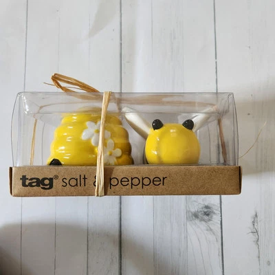 Juego de saleros y pimenteros TAG HONEYVBEE HIVE cerámica grande - verano, picnic, abeja Foto 1 de 3