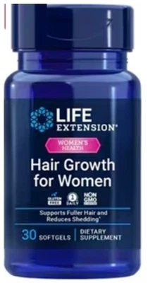 Crecimiento del cabello Life Extension para mujeres 30 geles beta sitosterol/ceramidas/ácido graso Foto 1 de 2