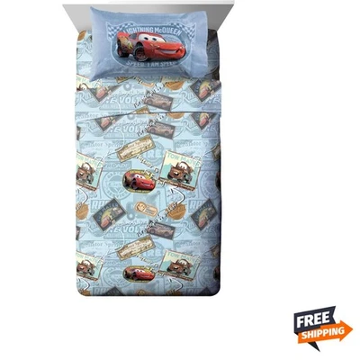 4 Piece Full Disney Cars Bedding Set - Lightning McQueen Sheet Set for Kids - Image 1 of 4