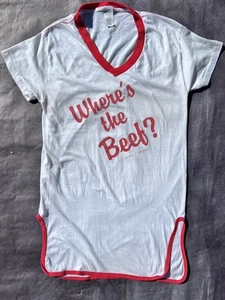 Vintage 1984 Wendy’s Where’s the Beef? Advertisement Nightshirt Single Stitch - Picture 1 of 7
