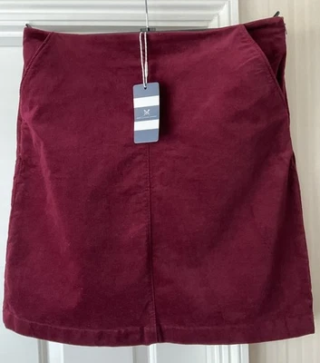 Crew Clothing Wine Velvet Mini Skirt Size 12 BNWT ( RRP £55) - Image 1 of 4