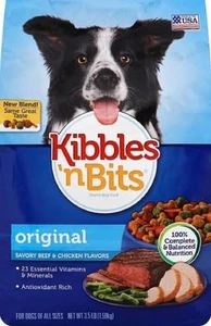 Kibbles 'n Bits Dog Food Original Savory Beef & Chicken Flavor - Picture 1 of 12