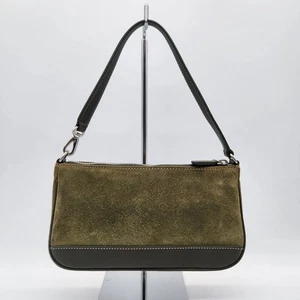 Bolso de Hombro Pequeño COACH Hampton Baguette Gamuza Cuero Demi 7753 - Imagen 1 de 14