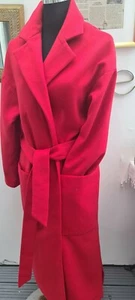 MISS SELFRIDGE Belted Robe Midi Coat, in Red Sizes 8-12-14-16