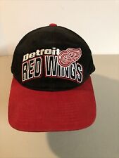 Vintage 90â€™s Detroit Red Wings Nhl Starter Hat Cap Adjustable Red & Black