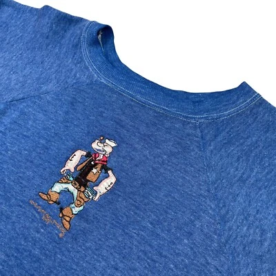 Sudadera Pullover Para Mujer Popeye Sailor Bordada Azul • Grande De Colección Foto 1 de 4