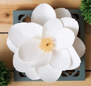 Sizzix Framelits Large Magnolia flower 4-pc set #662414 MSRP $19.99 David Tutera - Picture 1 of 4
