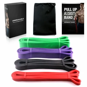 Heavy Duty Resistance Bands Set 4 Loop for Gym Exercise Pull up Fitness Workout - Picture 1 of 14