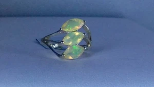 Size 6 Etiopian Opal Sterling Silver Ring Gorgeous Display Of Colors - Picture 1 of 10